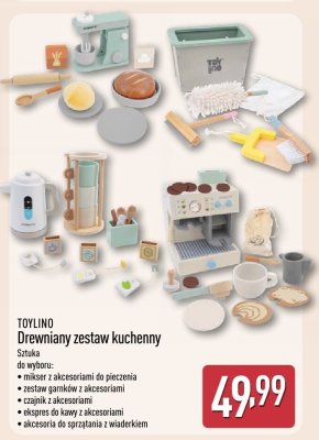 Drewniany zestaw kuchenny - ekspres do kawy z akcesoriami promocja w Aldi