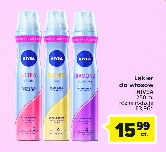 Lakier do w艂os贸w Nivea ultra strong promocja