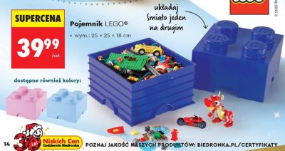 Pojemnik LEGO różne kolory promocja w Biedronka