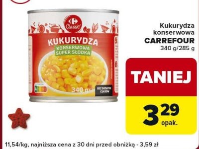 Kukurydza konserwowa CARREFOUR promocja w Globi