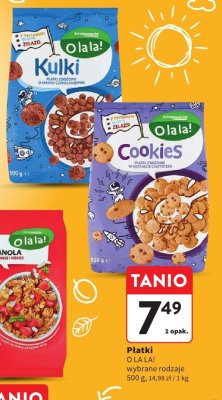 Płatki Kulki O LA LA! płatki zbożowe o smaku ciasteczkowym promocja w Intermarche