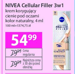 Krem 3w1 korygujący cienie pod oczami 01 hell light NIVEA HYALURON CELLULAR FILLER promocja