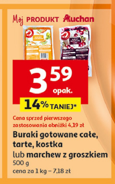 Buraki gotowane całe Auchan różnorodne (logo czerwone) promocja