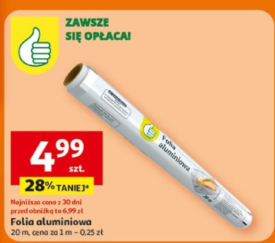 Folia aluminiowa 20 m Auchan promocja w Auchan