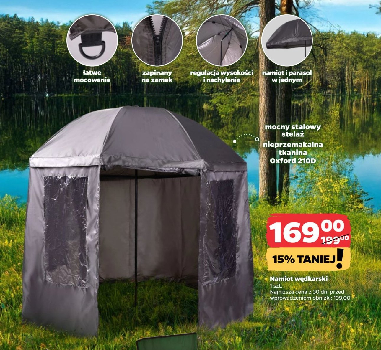 Namiot w臋dkarski 250 x 250 x 240 cm promocja