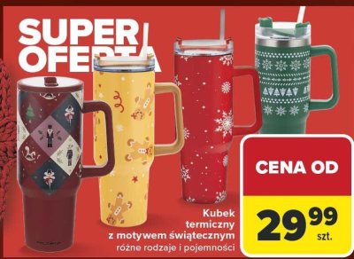 Kubek termiczny z motywem świątecznym promocja w Carrefour