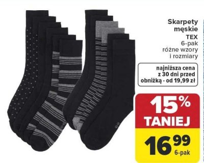 Skarpety męskie 6-pak TEX promocja w Carrefour Market