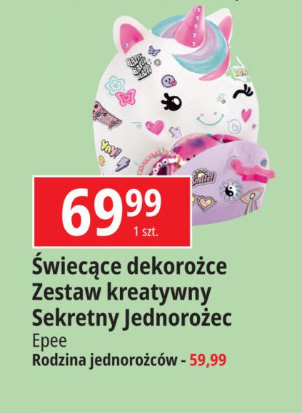 Zestaw kreatywny sekretny jednorożec świecące dekorożce Epee promocja