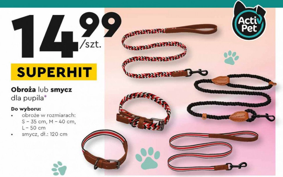 Obroża rozm. l-50 cm Activ pet promocja