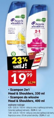 Szampon 2w1 Head & Shoulders, 330 ml promocja w Twój Market