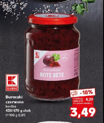 Buraczki czerwone kostka K-classic promocja