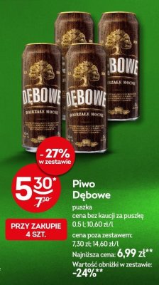 Piwo Dębowe puszka 0,5l promocja w Żabka