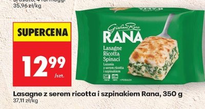 Lasagne z serem ricotta i szpinakiem Rana, 350 g promocja w Biedronka
