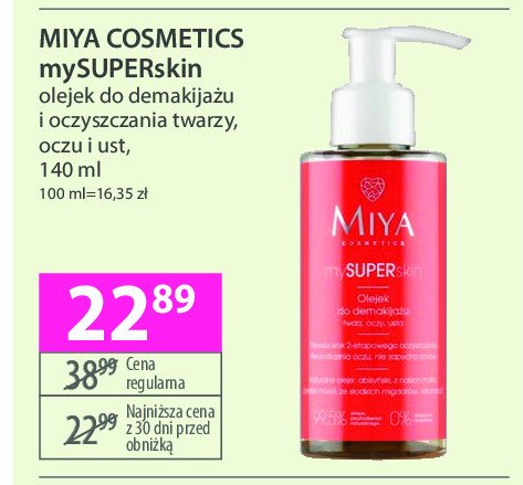 Olejek do demakijażu i oczyszczania Miya cosmetics promocja