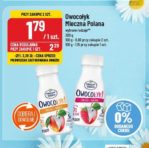 Napój jabłko i mango Mleczna polana owocołyk! promocja