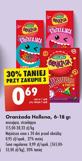 Oranżada w proszku czerwona Hellena oranżada musssująca promocja