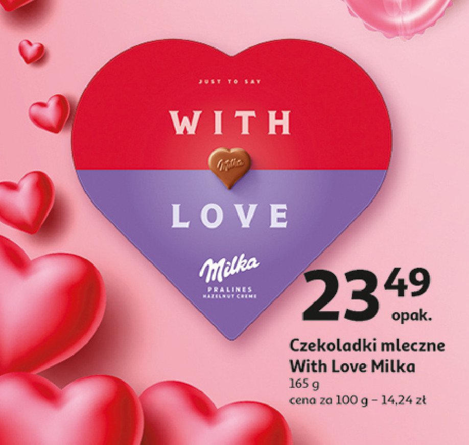 Bombonierka Milka i love milka promocja w Auchan