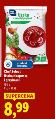 Uszka z kapustą i grzybami Chef Select promocja w Lidl