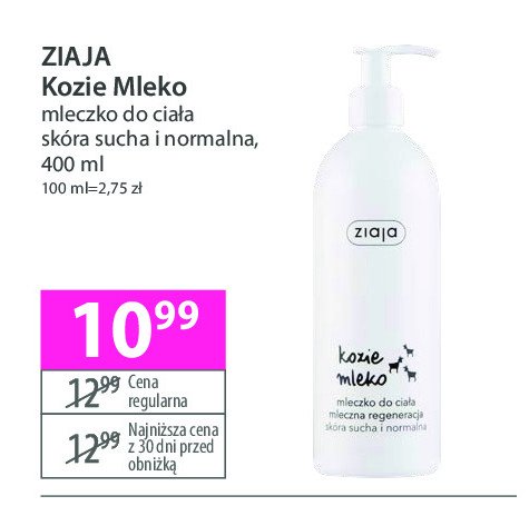 Mleczko do ciała Ziaja kozie mleko promocja