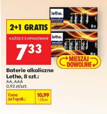 Bateria alkaliczne Lethe, 8 szt. AA, AAA promocja w Biedronka