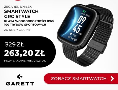 Smartwatch  zegarek unisex GRC STYLE czarny ZG-017717 promocja w Briju