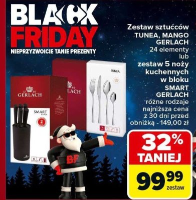 Zestaw sztućców TUNEA, MANGO GERLACH 24 elementy lub zestaw 5 noży kuchennych w bloku SMART GERLACH różne rodzaje promocja w Carrefour