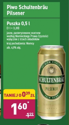Piwo Schultenbrau pilsner promocja