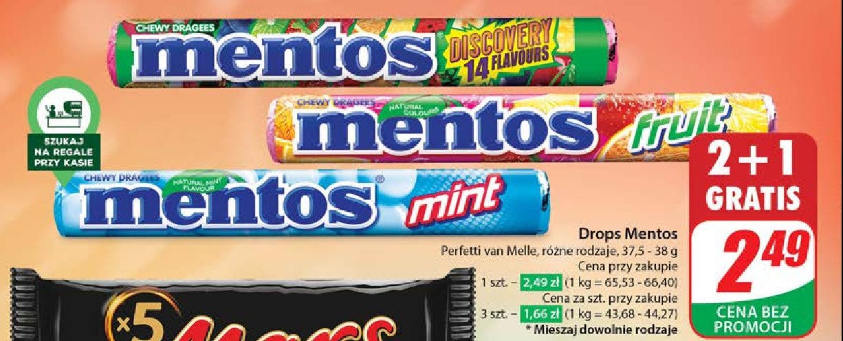 Dropsy fruit Mentos classic promocja