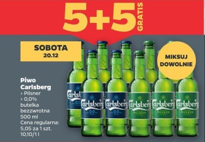 Piwo Carlsberg Pilsner 5+5 GRATIS promocja w Netto