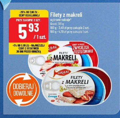 Filety z makreli wybrane rodzaje Graal promocja w POLOmarket