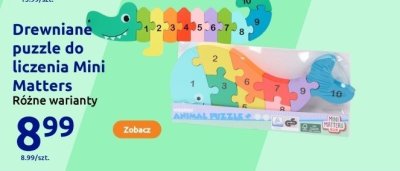 Drewniane puzzle do liczenia Mini Matters promocja w Action