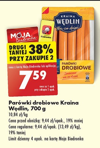 Parówki drobiowe Kraina wędlin promocja