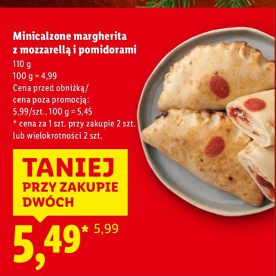 Minicalzone margherita z mozzarellą i pomidorami 110 g promocja w Lidl