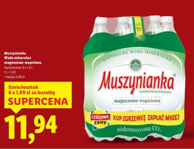 Woda Muszynianka Woda mineralna magnezowo-wapniowa promocja w Lidl