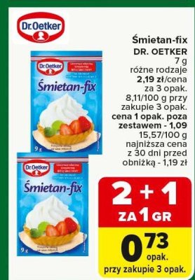 Śmietan-fix DR. OETKER promocja w Carrefour
