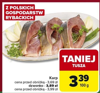 Karp tusza z polskich gospodarstw rybackich promocja w Carrefour Market