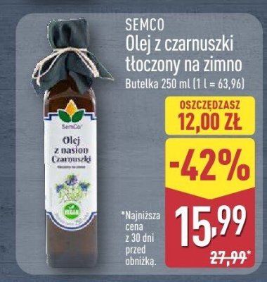 Olej z czarnuszki tłoczony na zimno promocja w Aldi