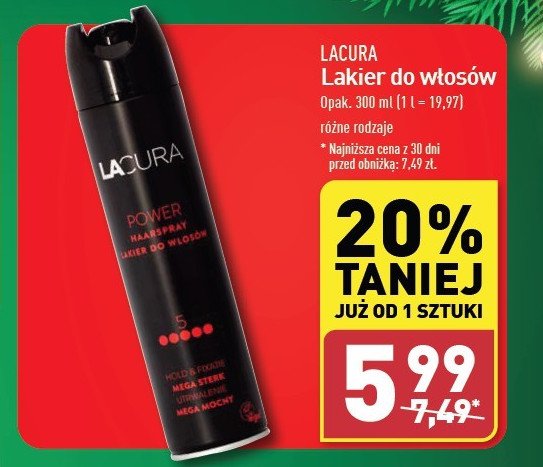 Lakier do włosów power Lacura promocja