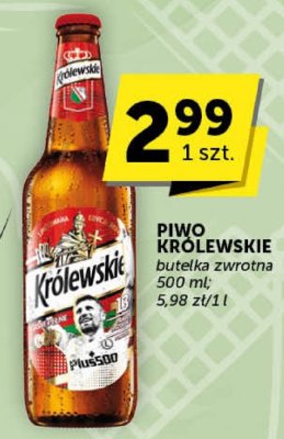 Piwo Królewskie butelka zwrotna 500ml promocja w Euro Sklep