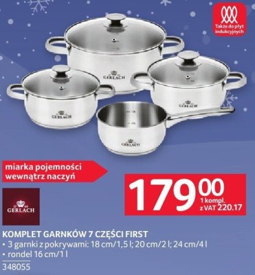Komplet garnków 7 części First Gerlach promocja w Selgros