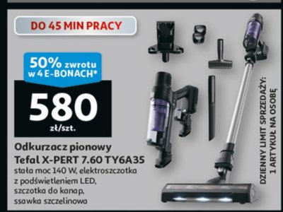 Odkurzacz pionowy Tefal X-PERT 7.60 TY6A35 promocja w Auchan