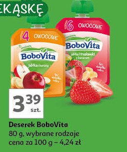 Owoce w tubce jabłko-truskawki-banan Bobovita przyjaciele promocja