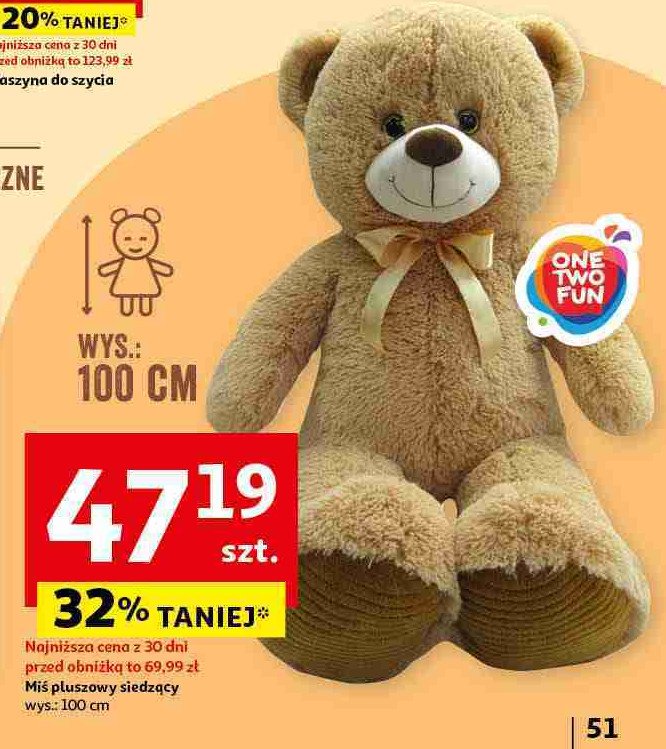 Miś siedzący 100 cm One two fun promocja