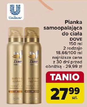 Pianka samoopalająca fair to medium Dove derma spa promocja