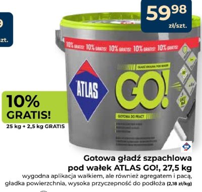 Gotowa gładź szpachlowa pod wałek GO! 27,5 kg promocja w PSB Mrówka