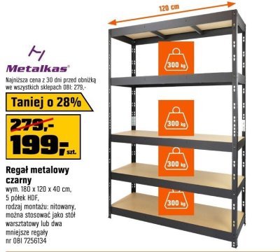 Regał metalowy czarny promocja w OBI