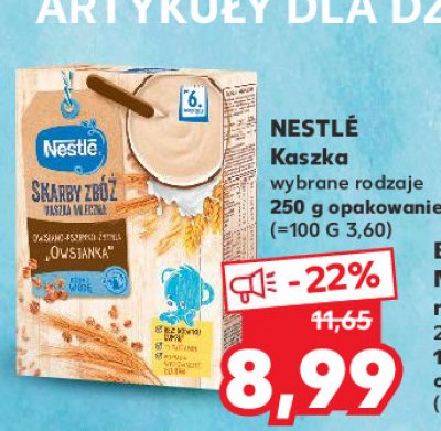 Kaszka mleczna owsiano-pszenno-żytnia Nestle skarby zbóż promocja