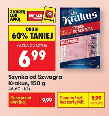Szynka od Szwagra Krakus, 150 g promocja w Biedronka