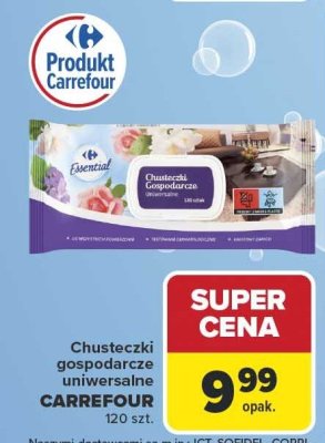 Chusteczki gospodarcze uniwersalne Carrefour Essential promocja w Carrefour