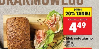 Chleb cały ziarno 300g promocja w Biedronka